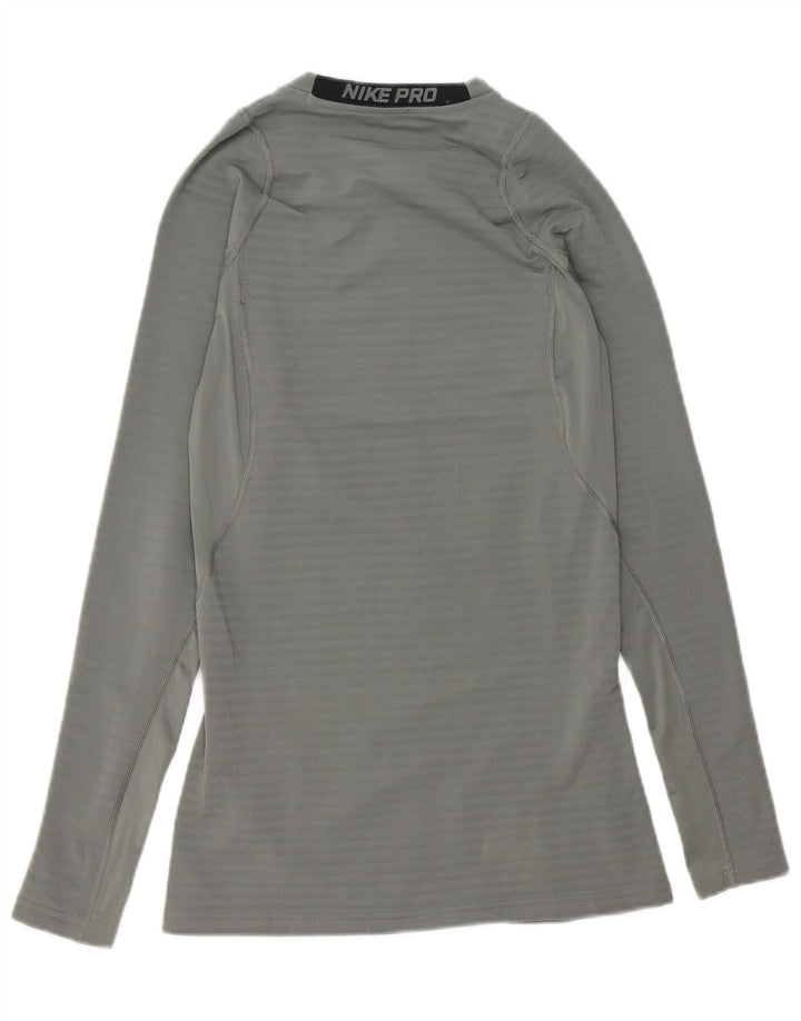 Męska koszulka Nike Dri Fit Graphic z długim rękawem, UK 14, średnioszary poliester