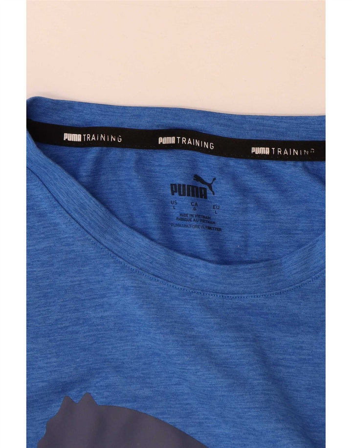 Męski T-shirt z grafiką Puma, duży, niebieski