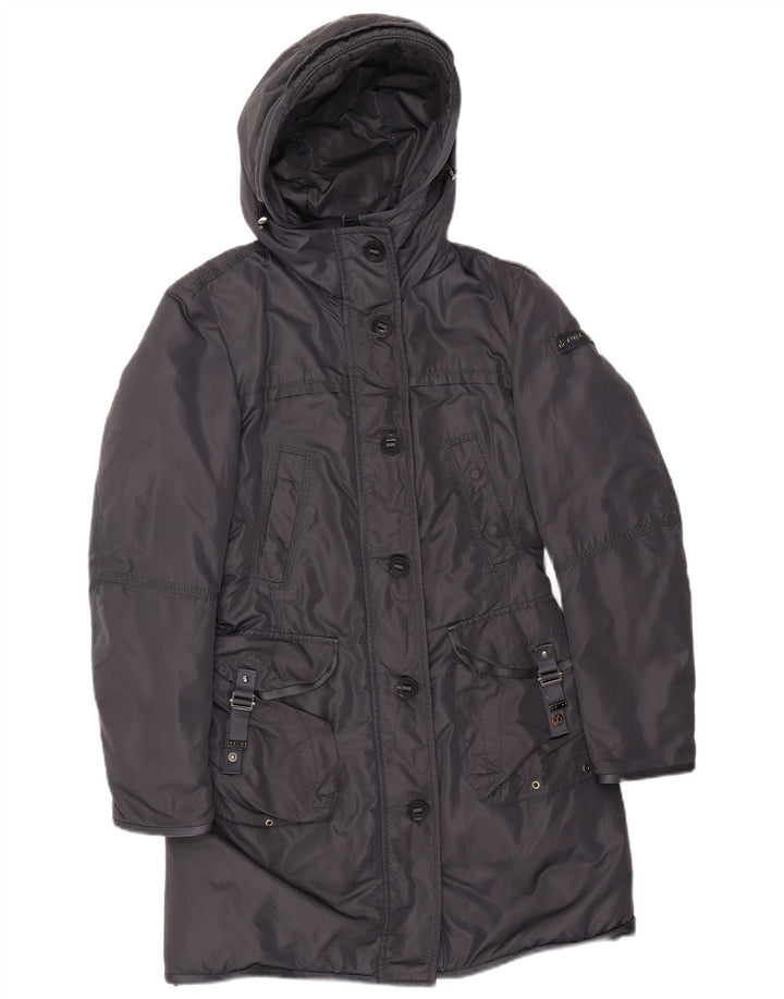 PEUTEREY Damski płaszcz z kapturem IT 40, mały, granatowy, poliamid