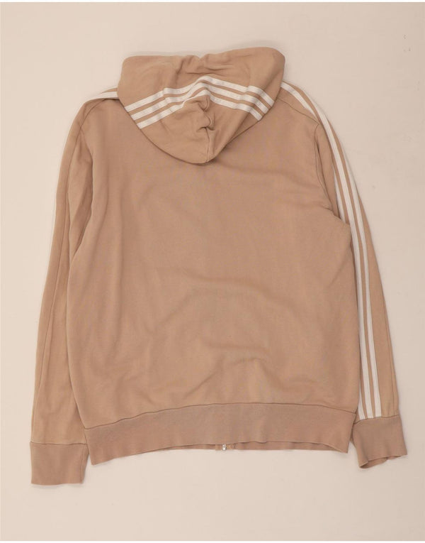 Damski sweter ADIDAS z kapturem i zamkiem UK 16, duży, beżowy, bawełniany
