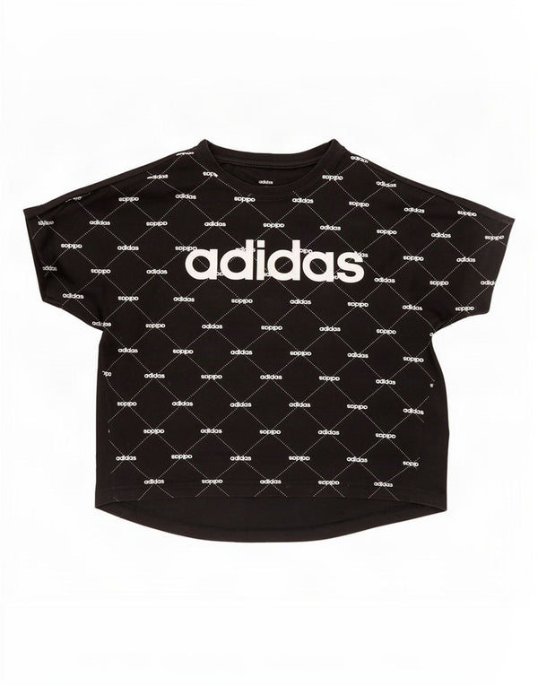 Damska koszulka Adidas Oversized Graphic Top UK 8/10 Mała czarna bawełna