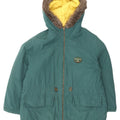 Vintage damska kurtka parka z kapturem UK 16, duża, zielona