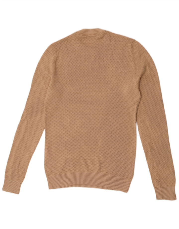 Męski sweter Jack & Jones z okrągłym dekoltem, mały, beżowy, bawełniany