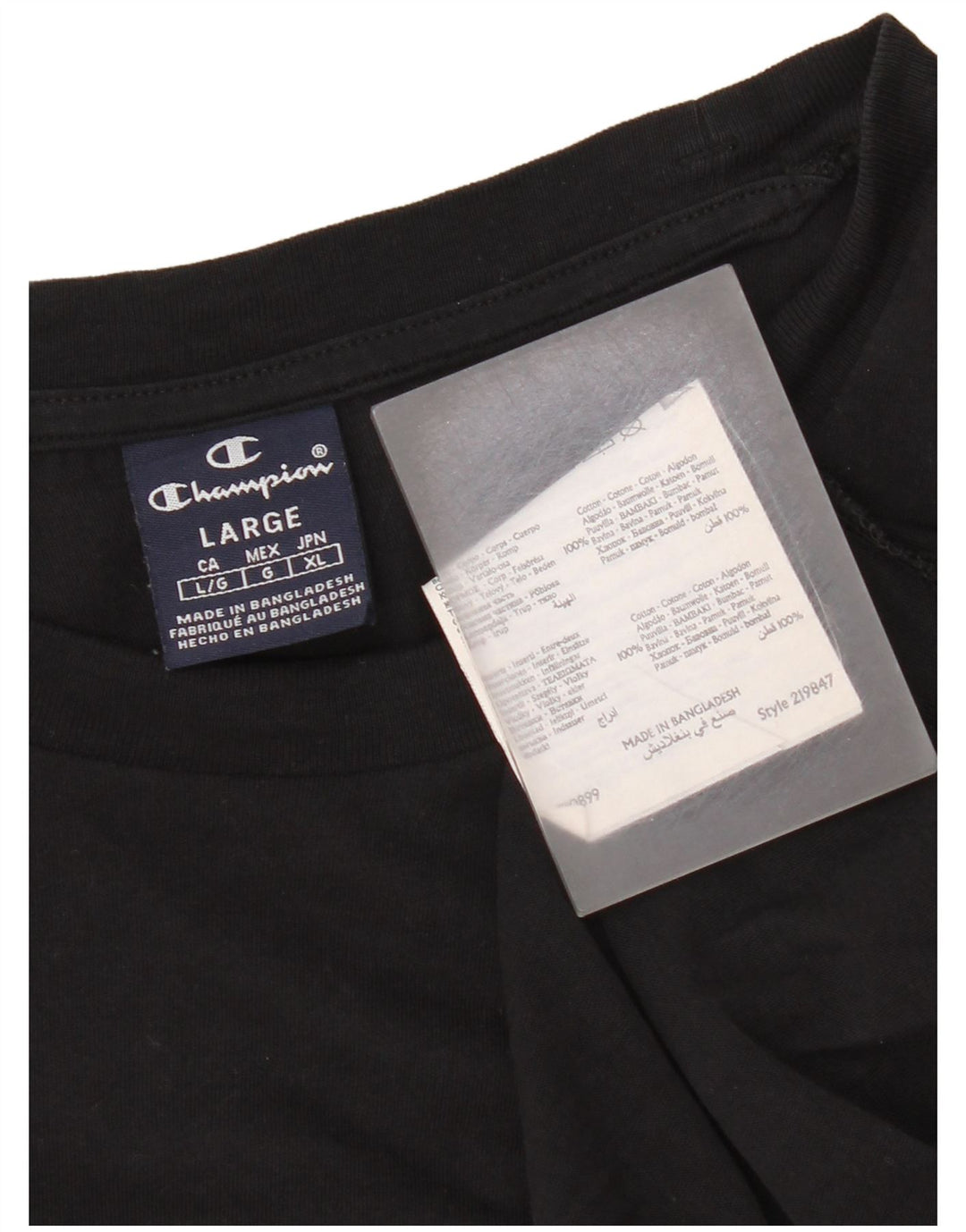 Męski T-shirt Champion z grafiką, duży, czarny, bawełniany