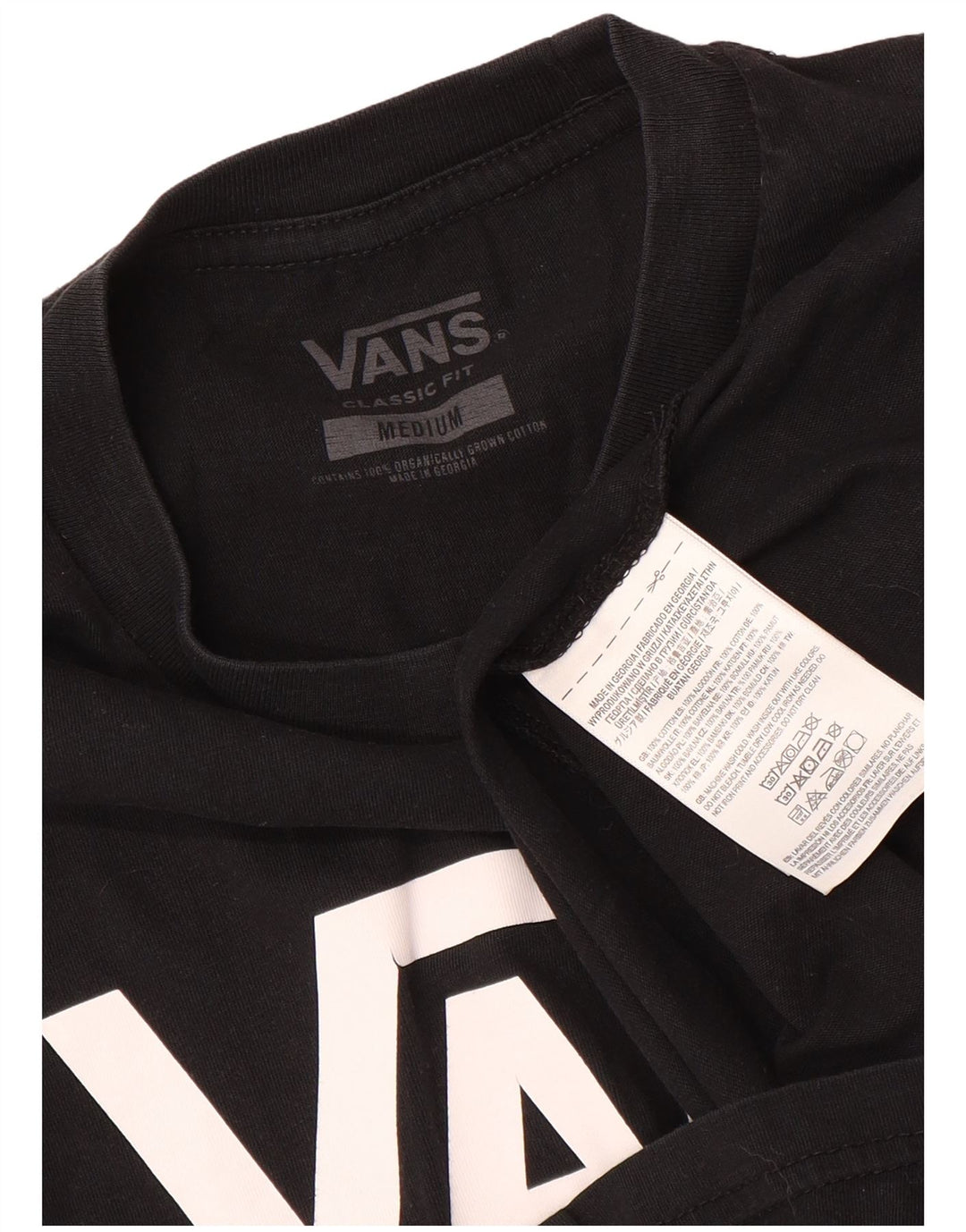 Męski T-shirt Vans o klasycznym kroju z grafiką, średni czarny, bawełniany