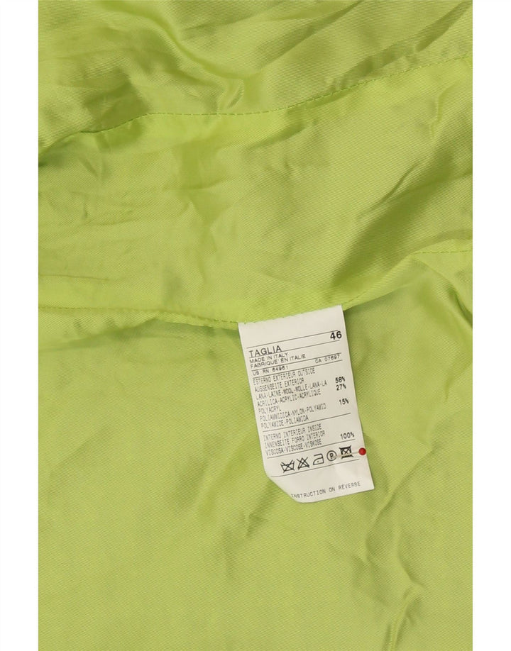 BENETTON Womens 2 Button Blazer Jacket IT 46 Large Khaki Check Wool Vintage Benetton and Second-Hand Benetton from Messina Hembry 