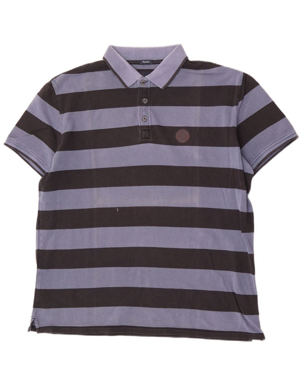 Męska koszulka polo Armani Jeans o regularnym kroju 2XL, bawełniana w granatowe paski