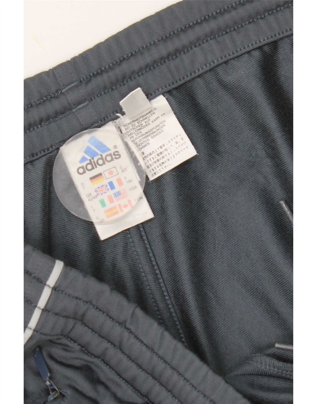 Męskie spodnie dresowe Adidas UK 42/44, duże, szare, poliestrowe