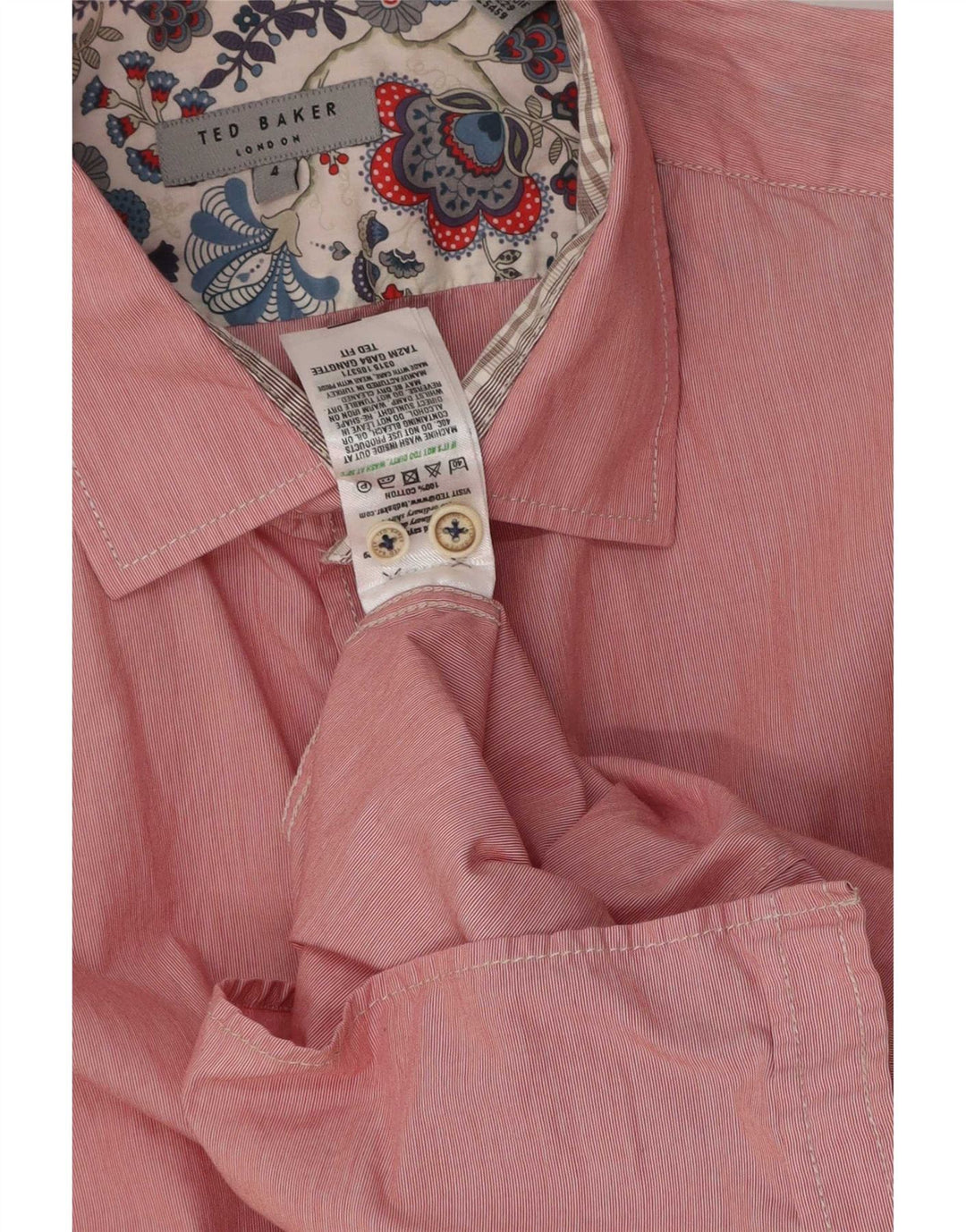 Koszula męska Ted Baker, rozmiar 4, duża, różowa, bawełniana