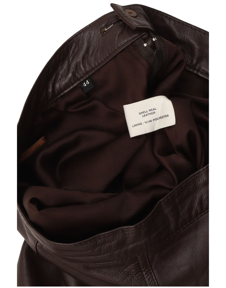 Damska spódnica skórzana VINTAGE IT 44 Medium W28 Brązowa skóra