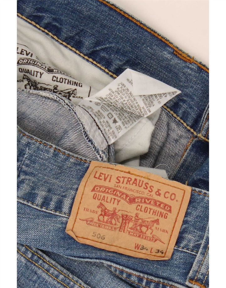 Męskie jeansy Levi's 506 Straight W34 L29 Niebieskie bawełniane