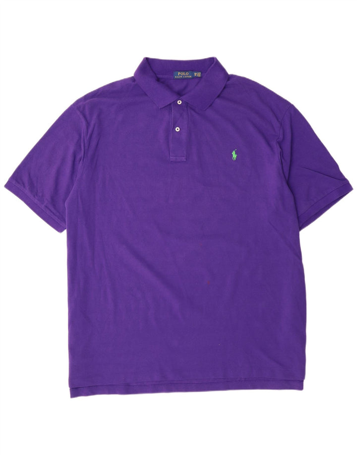 POLO RALPH LAUREN Męska koszulka polo 3XL, fioletowa bawełna