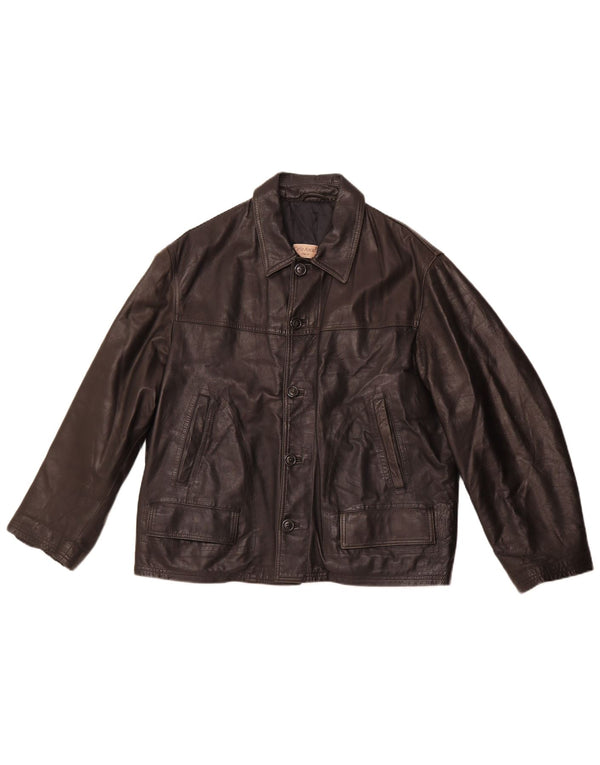 Męska kurtka skórzana VINTAGE UK 40 duża czarna skóra