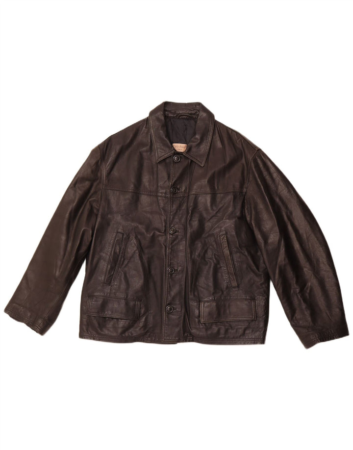 Męska kurtka skórzana VINTAGE UK 40 duża czarna skóra