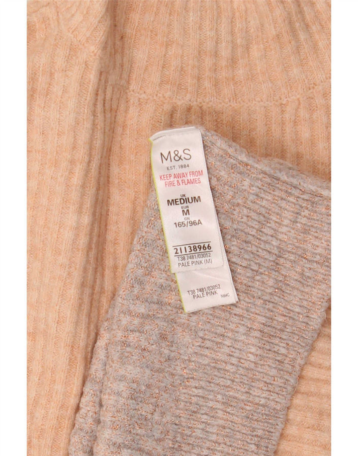 Marks & Spencer Damski sweter z golfem, UK 14, średni róż