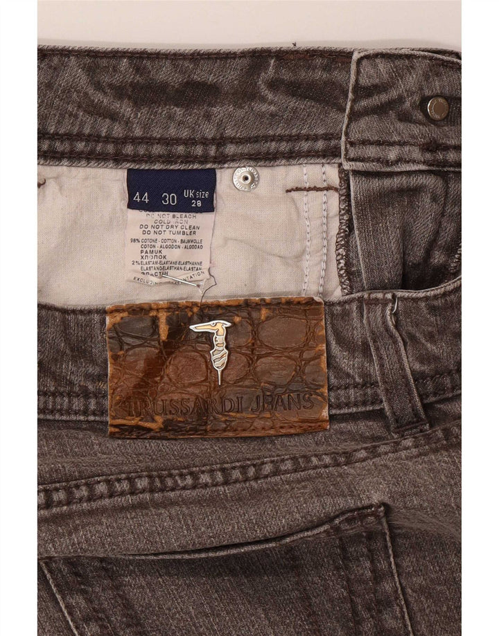 Damskie proste dżinsy Trussardi W28 L30 Brązowa bawełna