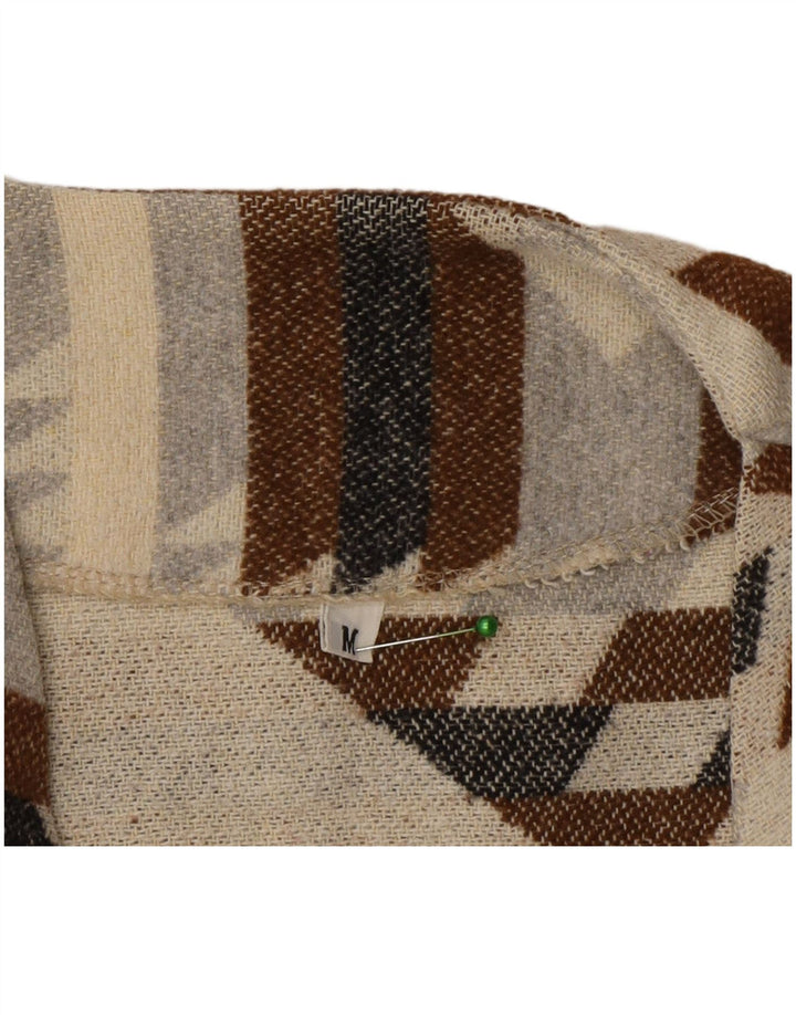 Sweter męski w stylu vintage, średni, wielobarwny, geometryczny, aztecki