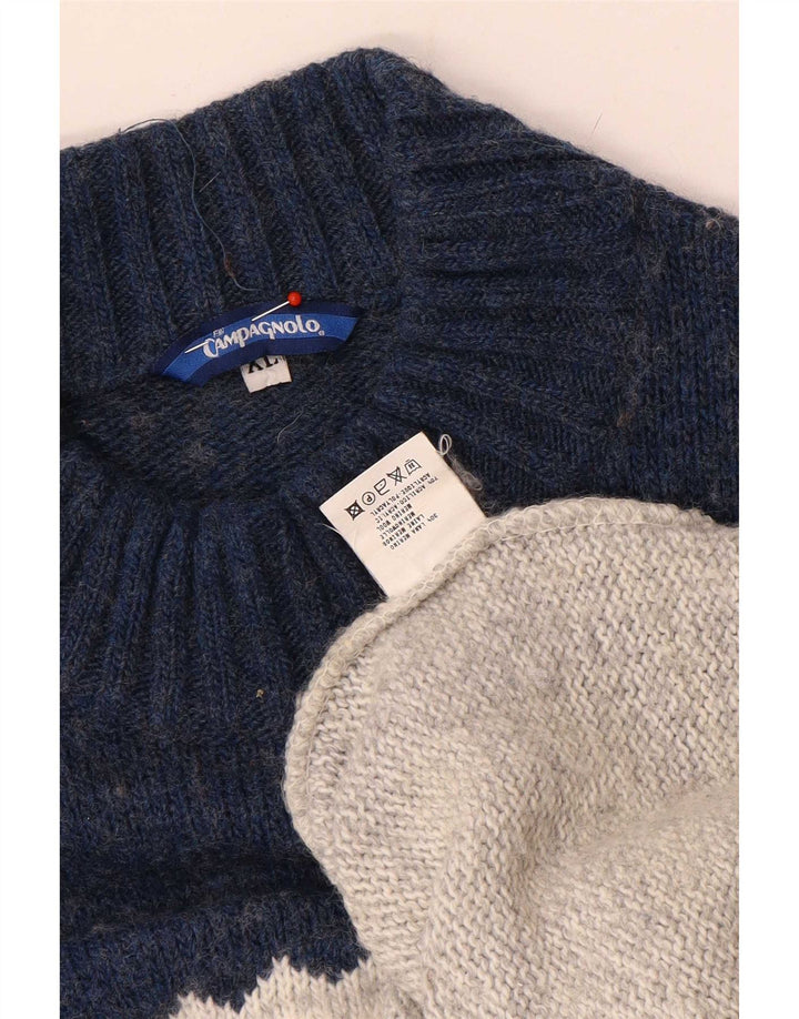 Męski sweter z golfem Campagnolo XL, wielokolorowy, wełniany Fair Isle