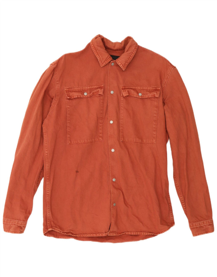 Męska koszula dżinsowa Jack & Jones, mała, brązowa, bawełniana