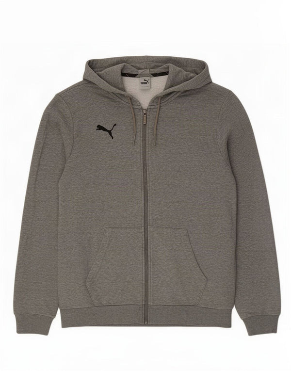 Męski sweter Puma z kapturem i zamkiem błyskawicznym, duży, szary, nakrapiany