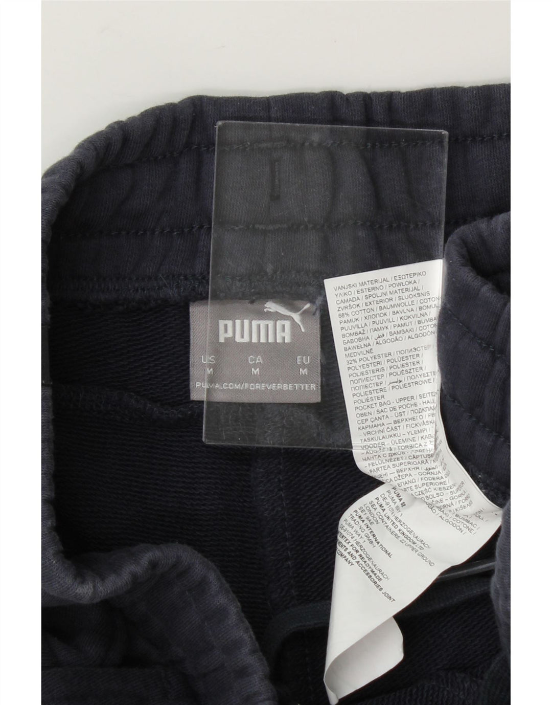 PUMA Mens Graphic Sport Shorts Medium  Navy Blue Cotton Vintage Puma and Second-Hand Puma from Messina Hembry 