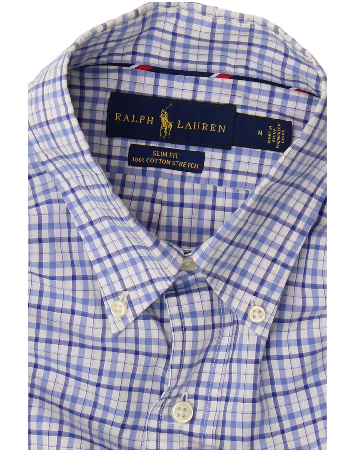 Koszula męska Ralph Lauren o dopasowanym kroju, bawełniana w średnią niebieską kratkę