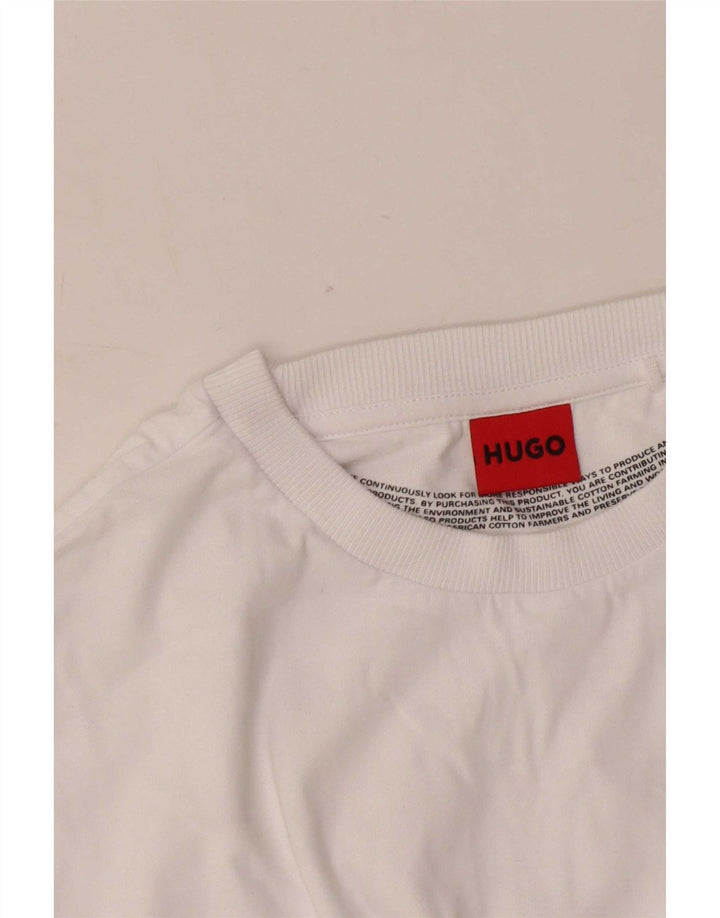 Męska koszulka z grafiką Hugo Boss, średnia biel