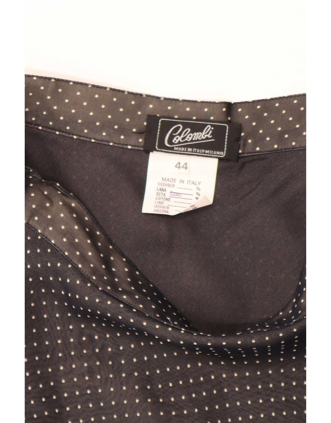 Vintage damska spódnica w kształcie litery A IT 44 Medium W28 Black Spotted Silk