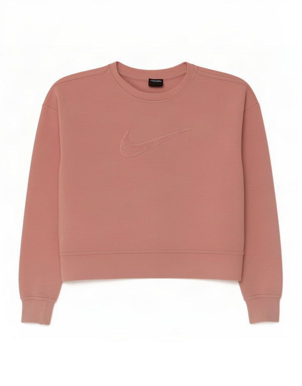 Damska bluza dresowa Nike Dri Fit Crop Oversize UK 6 XS, różowa, bawełniana