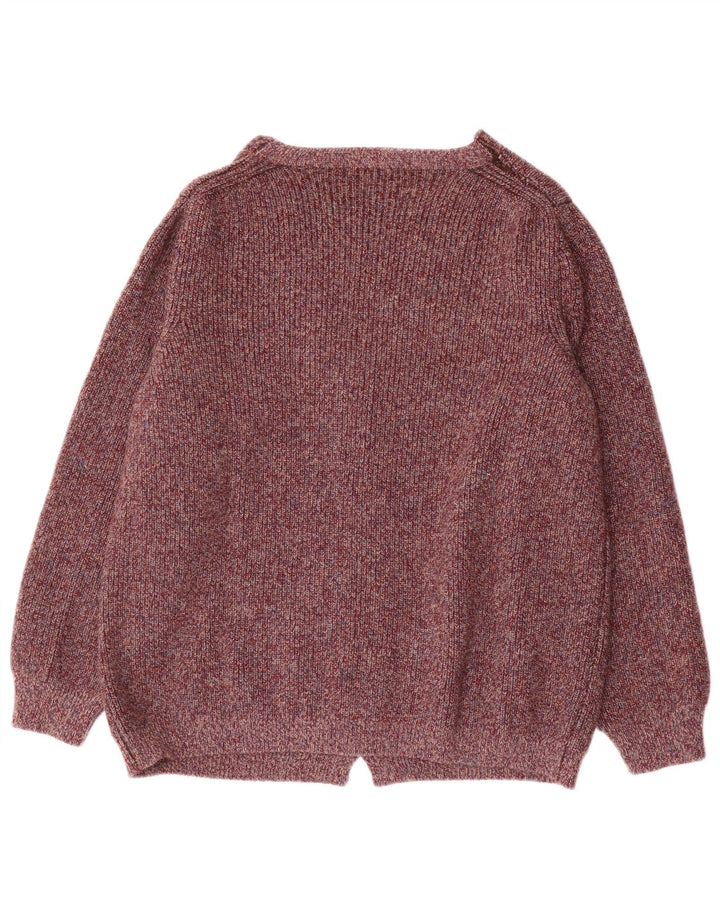 Sweter męski rozpinany w stylu vintage IT 50, średni fiolet, wełna
