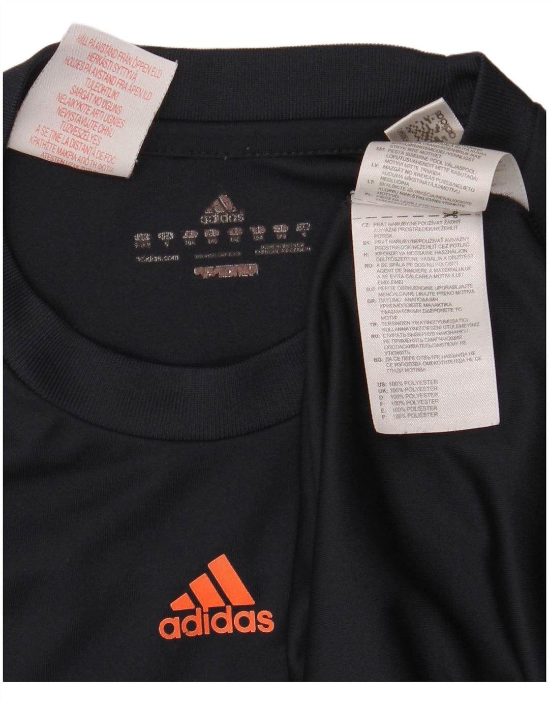 T-shirt chłopięcy ADIDAS na 9-10 lat, granatowy, geometryczny poliester
