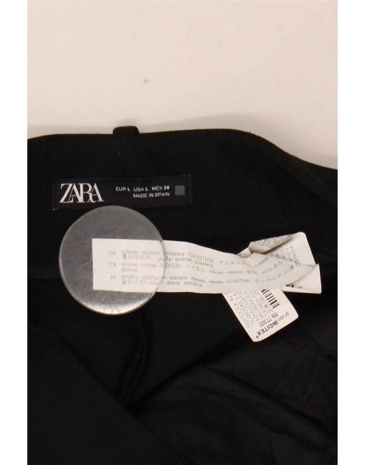 Damskie zwężane spodnie chino Zara, duże W30 L27, czarny poliester