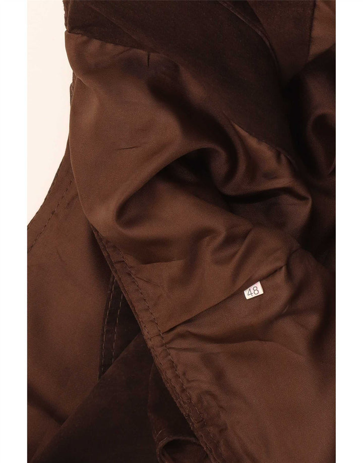 Zamszowa kamizelka damska vintage IT 48 XL brązowa