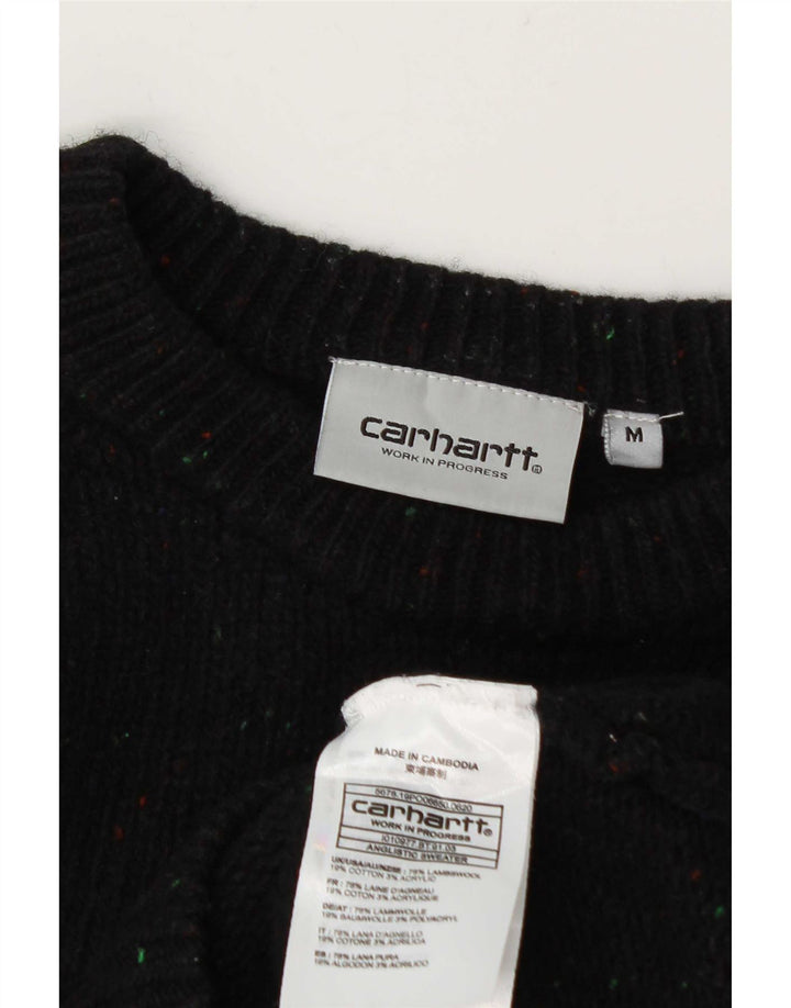 Sweter damski Carhartt z okrągłym dekoltem UK 14, średni czarny, wełniany w cętki