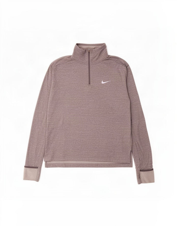Męski dres Nike Dri Fit z zamkiem błyskawicznym na szyi, średnioszary poliester
