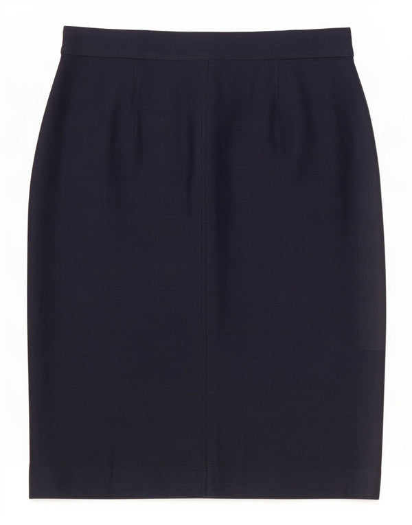Marella Damska prosta spódnica z wysokim stanem UK 18 XL W32 Granatowa lniana