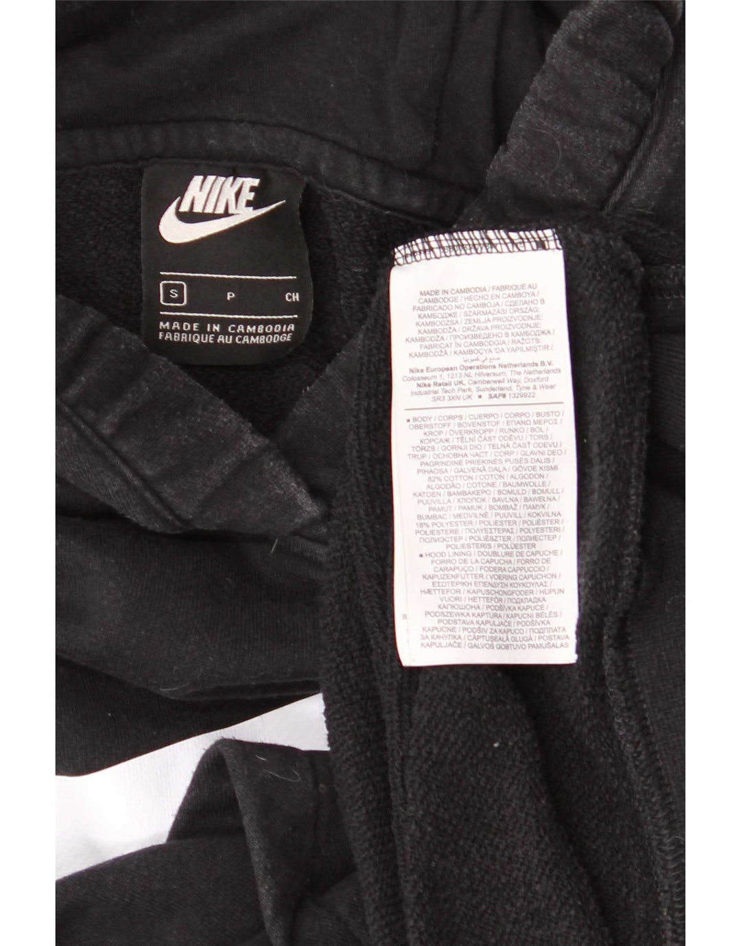 Męski sweter z kapturem Nike z grafiką, mały, czarny, bawełniany