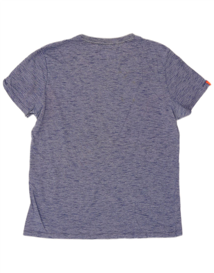 Męski T-shirt Superdry, duży, niebieski, bawełniany w cętki