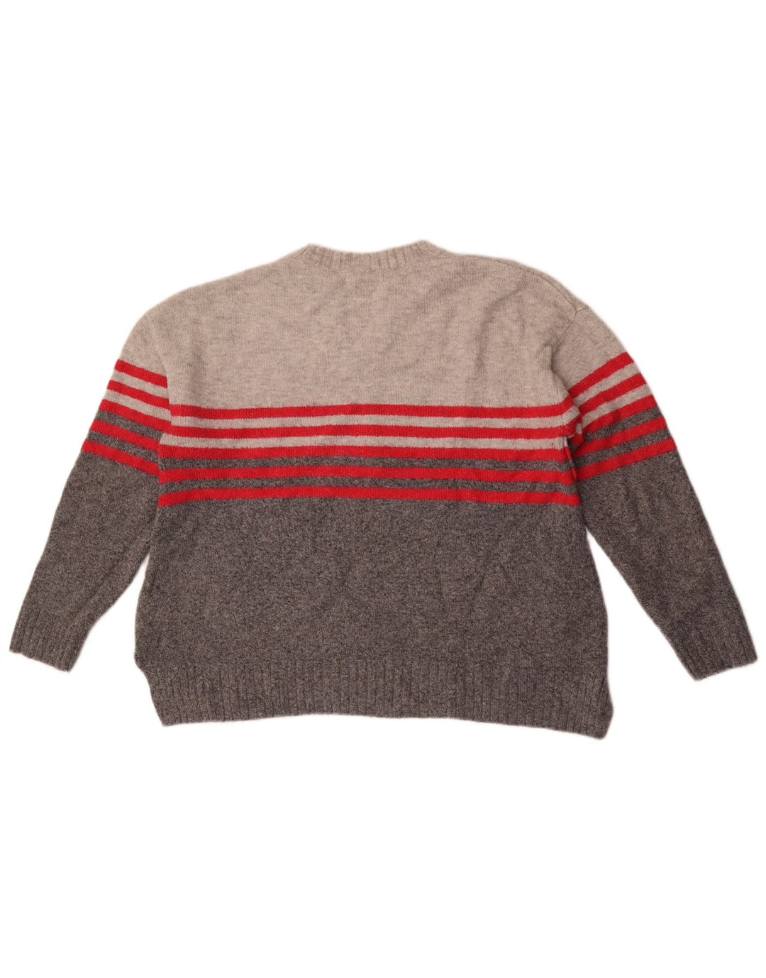 Marks & Spencer Damski sweter z okrągłym dekoltem, UK 16, duże, szare paski