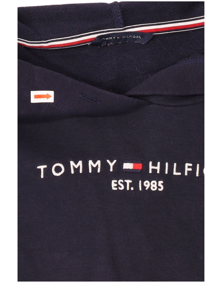 Damski sweter z kapturem i grafiką Tommy Hilfiger UK 14, średni granatowy, bawełniany