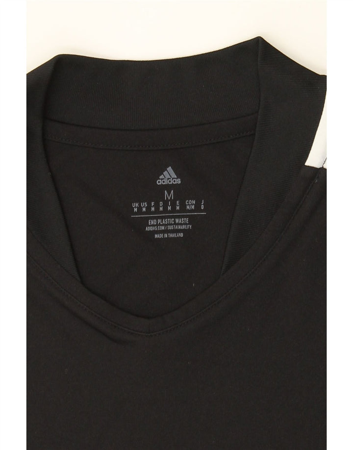 ADIDAS Mens Aeroready T-Shirt Top Medium Black Colourblock Polyester Vintage Adidas and Second-Hand Adidas from Messina Hembry 