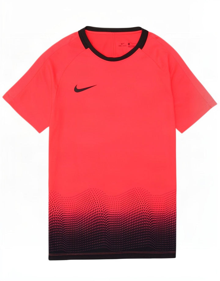 Męski T-shirt Nike Dri Fit Top, mały, czerwony, z blokami kolorów
