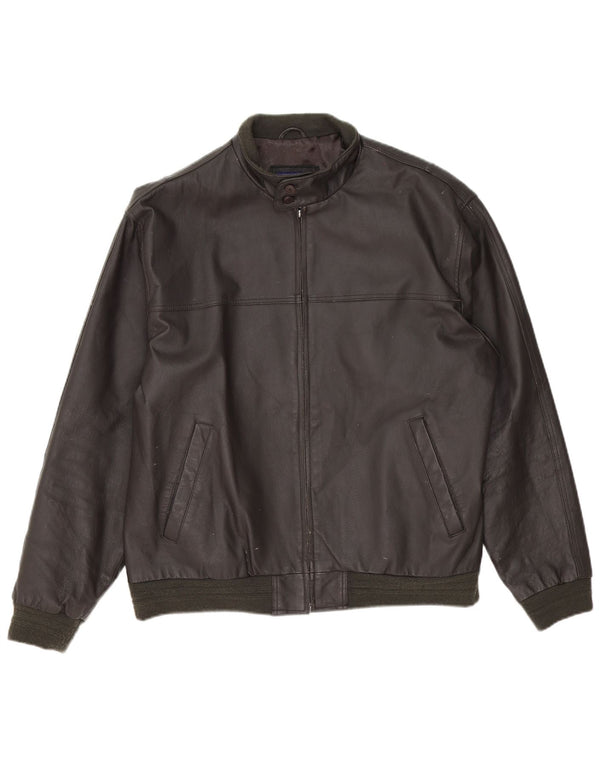 Vintage męska skórzana kurtka UK 42 XL brązowa