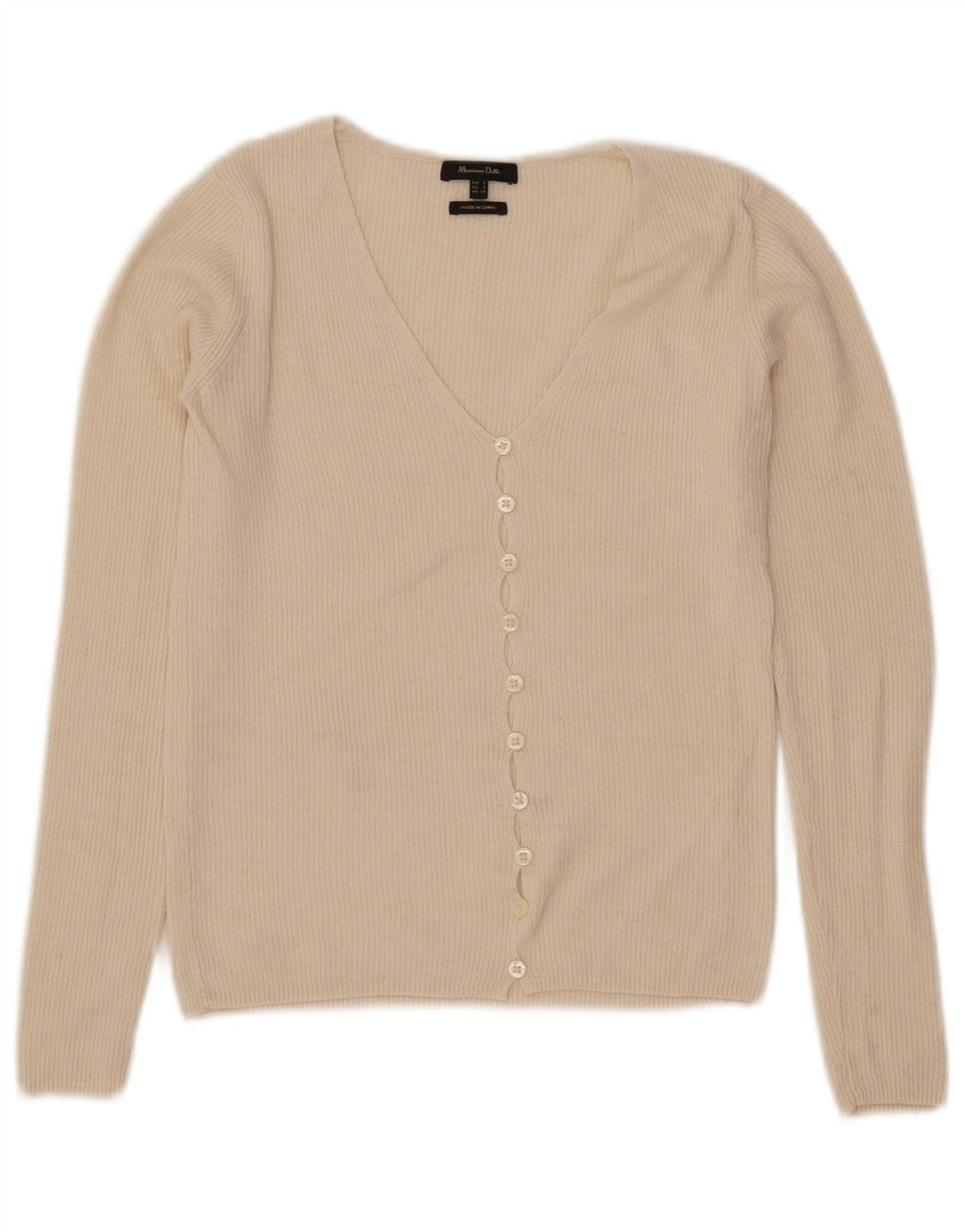 Sweter damski Massimo Dutti Crop Cardigan UK 8, mały, w kolorze złamanej bieli