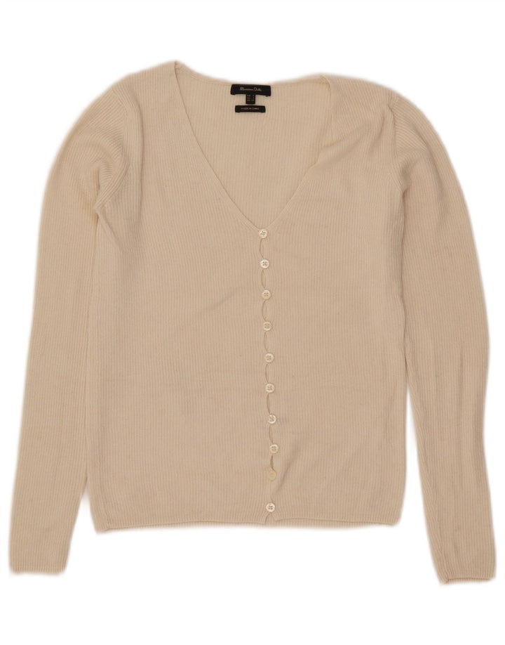 Sweter damski Massimo Dutti Crop Cardigan UK 8, mały, w kolorze złamanej bieli