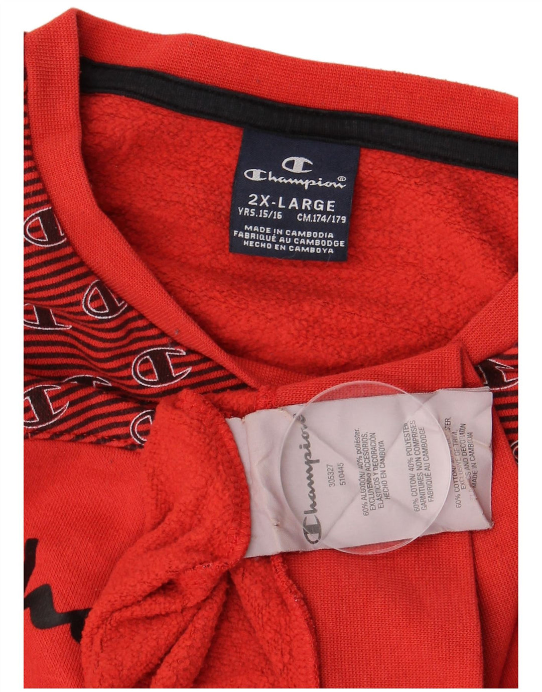 Chłopięca bluza z grafiką Champion, 15-16 lat, 2XL, czerwona, bawełniana