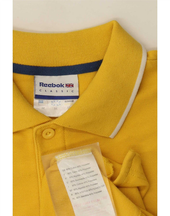 Klasyczna męska koszulka polo Reebok, średnia żółta bawełna