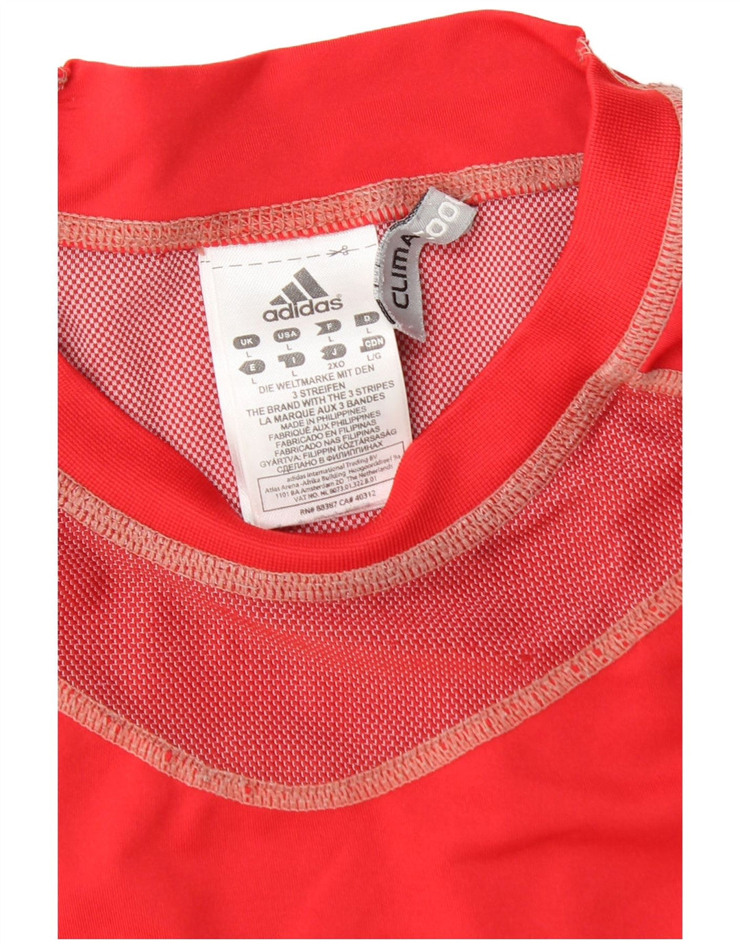 Adidas Męska koszulka Climacool Top, duża, czerwona, poliestrowa koszulka z blokami kolorów