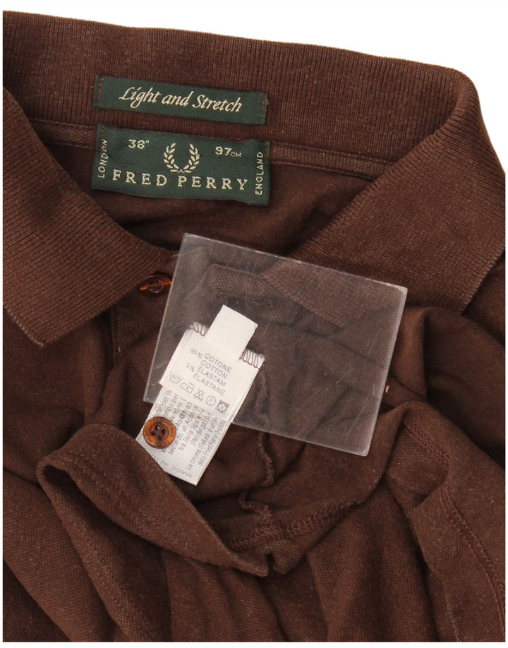 Męska koszulka polo Fred Perry, mała, brązowa, bawełniana