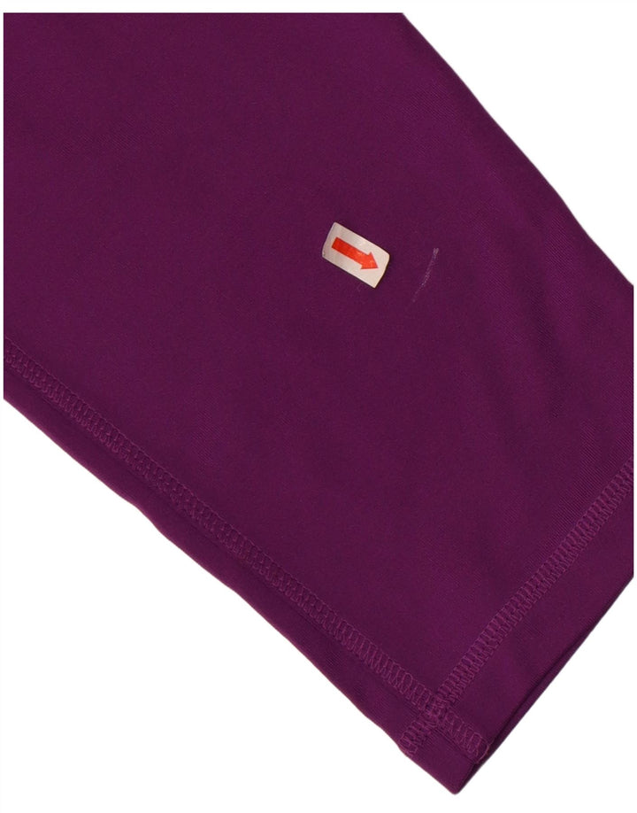 Legginsy Adidas Damskie Climalite Capri UK 8/10 Mały Fioletowy Poliester
